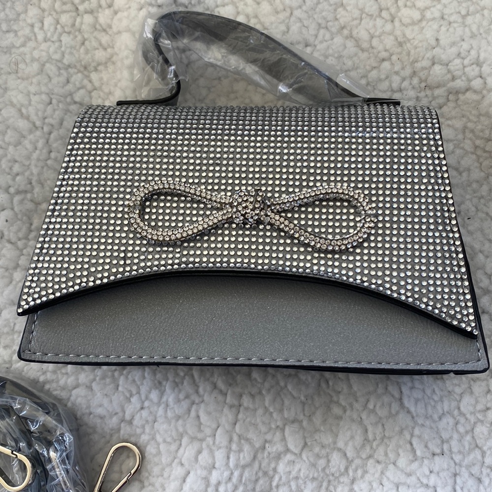 Aldo small silver evening bag
